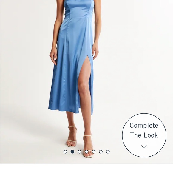 Abercrombie satin high slit midi dress - Picture 3 of 4